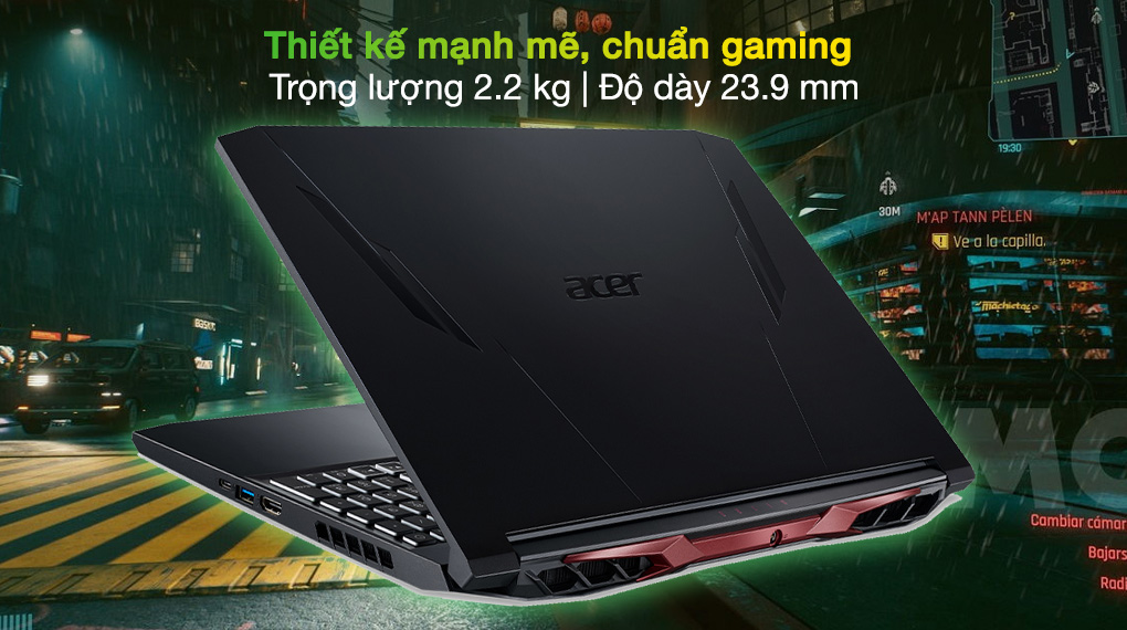 Acer Nitro 5 Gaming AN515 45 R86D R7 5800H (NH.QBCSV.005) - Thiết kế