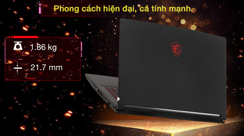 MSI Gaming GF65 Thin 10UE i5 10500H (286VN) - Thiết kế