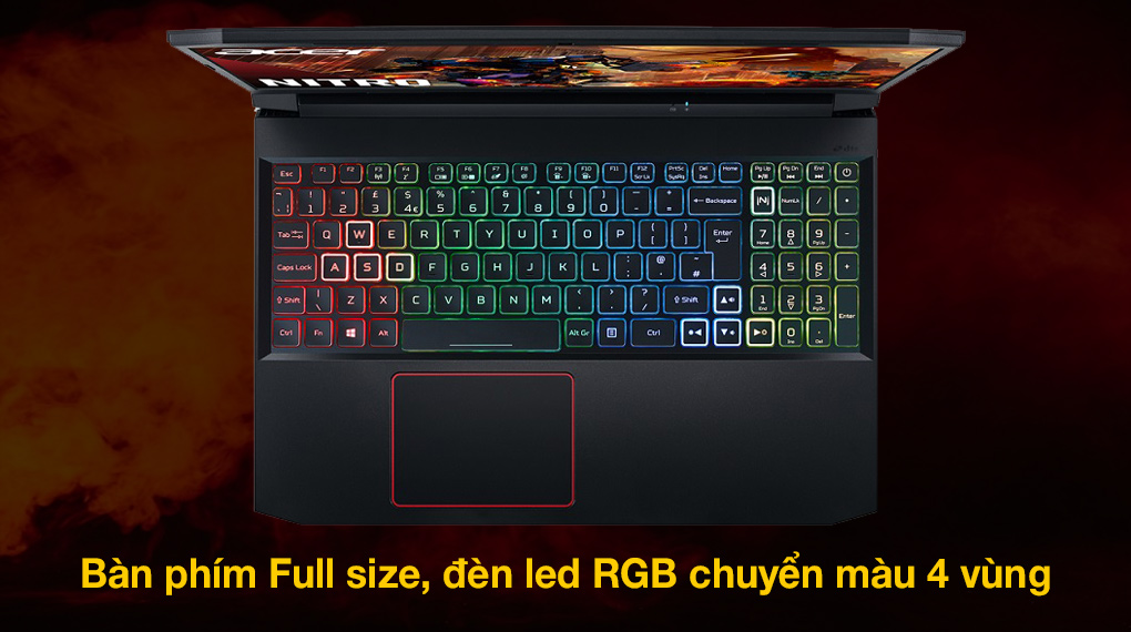 Acer Nitro 5 Gaming AN515 45 R6EV R5 5600H (NH.QBMSV.006) - Bàn phím