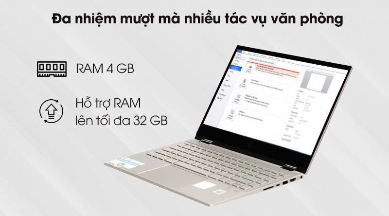 HP Pavilion x360 dw1016TU i3 (2H3Q0PA) - ram